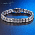 Silver 925 Original Total 10 Carat Brilliant Emerald Cut Diamond Test Past 3*5mm D Color Moissanite Tennis Bracelet for Women