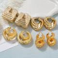 New Desgin Custom Fashion Jewelry 18k Gold Plated Big Statement Hoop Drop Earrings Women