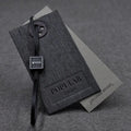 Custom 3D Embossed Hang Tags Brand Logo Eco-friendly Black Paper Garment Shirt Shoes Bags Swing Hang Tag for Clothing