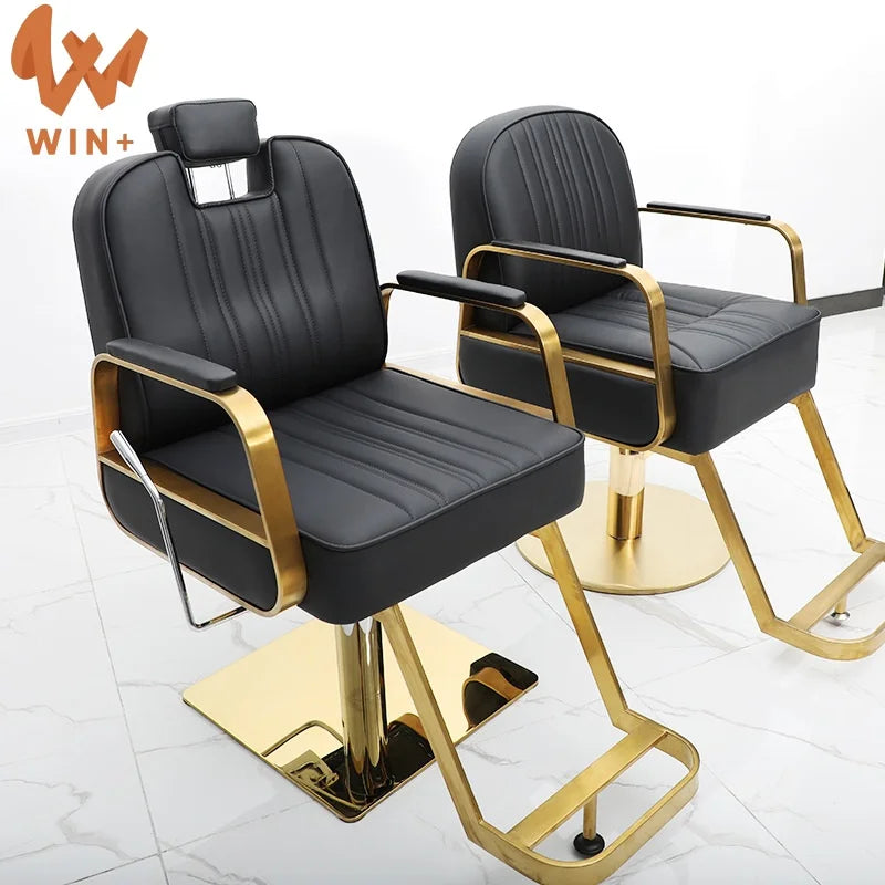 Modern Heavy Duty Hair Salon Luxury Classic Hairdresser Reclining Custom Black Barber Chair Prices