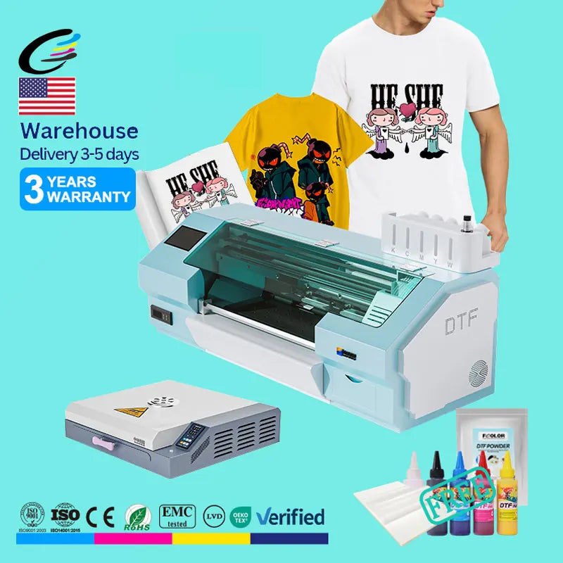 Fcolor New Cheap Inkjet PET Film DTF A3+ A3 A4 Sheet Printer Machine L1800 XP600 Print Head