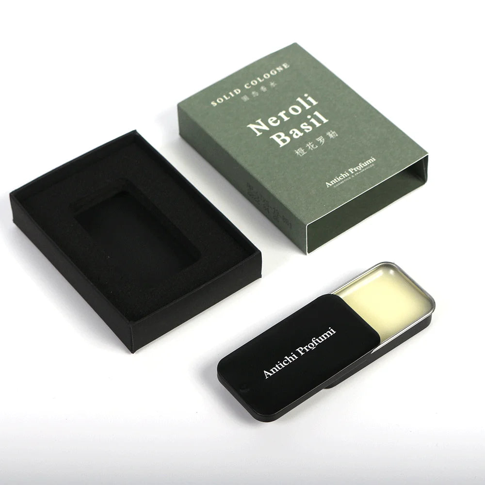 Custom Design Luxury Lip Balm Solid Perfume Packaging Slide Lid Metal Tin Empty Sliding Tin Box