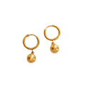 HOVANCI Ins Hot Solid Ball Pendant Earrings Stainless Steel Gold Plated Jewelry Gift Ring Hoop Earrings