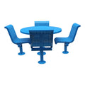 Outdoor Furniture Set Commercial Round Perforated Steel Picnic Table Restaurant Outside Park Metal Dining Table and Chair Set