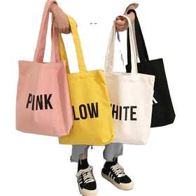 Women Custom Printed Recycled Plain Organic Tote Bulk Large Reusable Canvas Ladies Bags Shoulder Cotton Shopping Bag With Logo