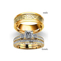Hot Selling Couple Ring Unique Gold Grain Ring Fashion Shiny Zircon Wedding Rings for Woman