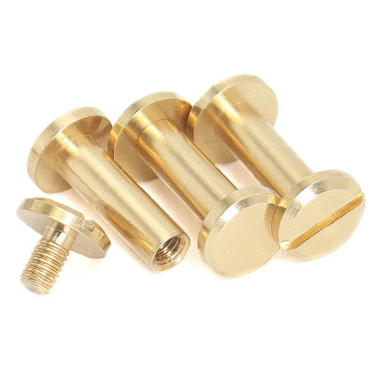 Various Sizes 8mm 10mm Professional Luxury Classic Trendy Brass Chicago Screw Bag Hanger Accessories Gold Plated Brass Hardware
