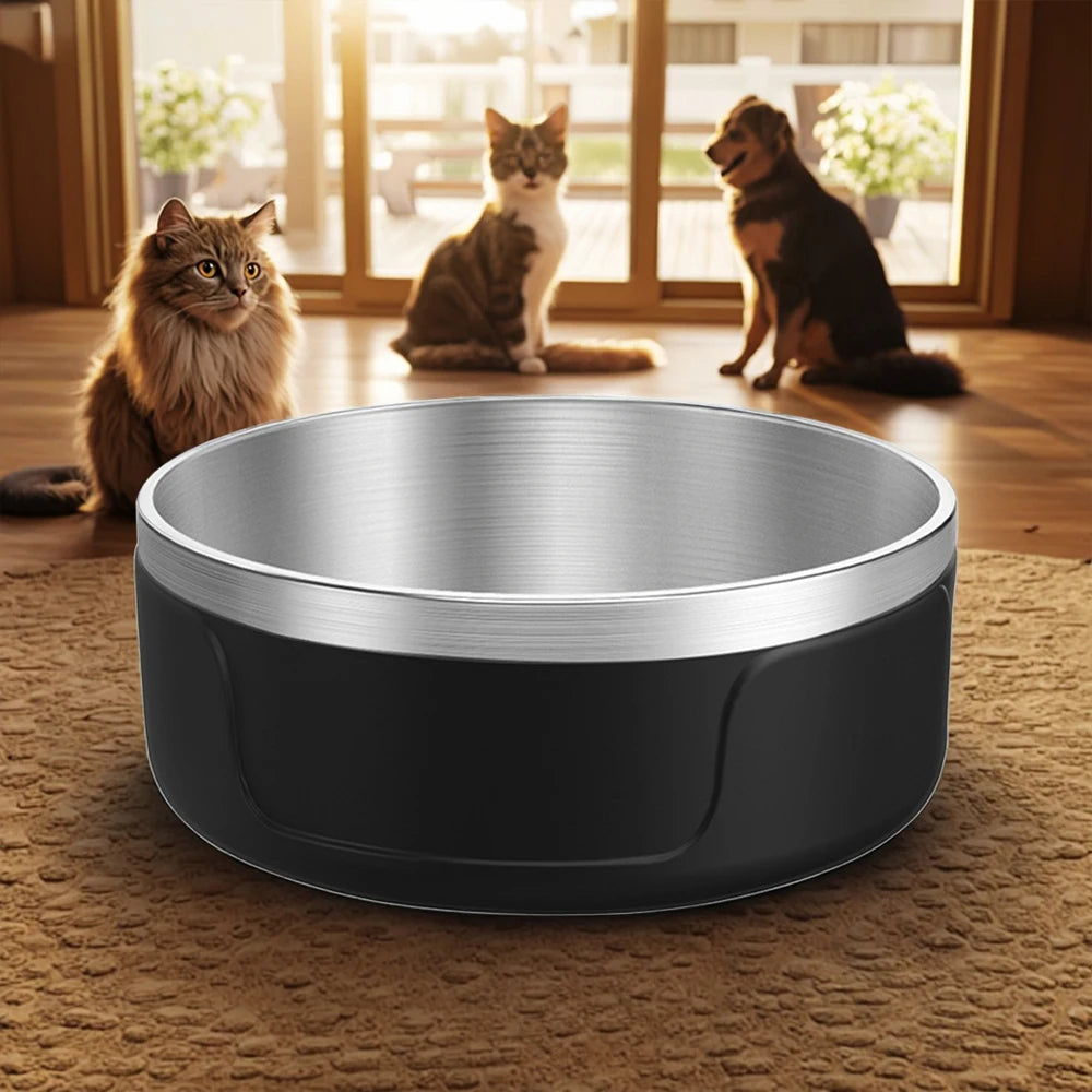 Wholesale Custom logo Pet Feeder Bowl Vacuum Insulated Dog Bowls Stainless Steel Water Dog Food Bowl Steel