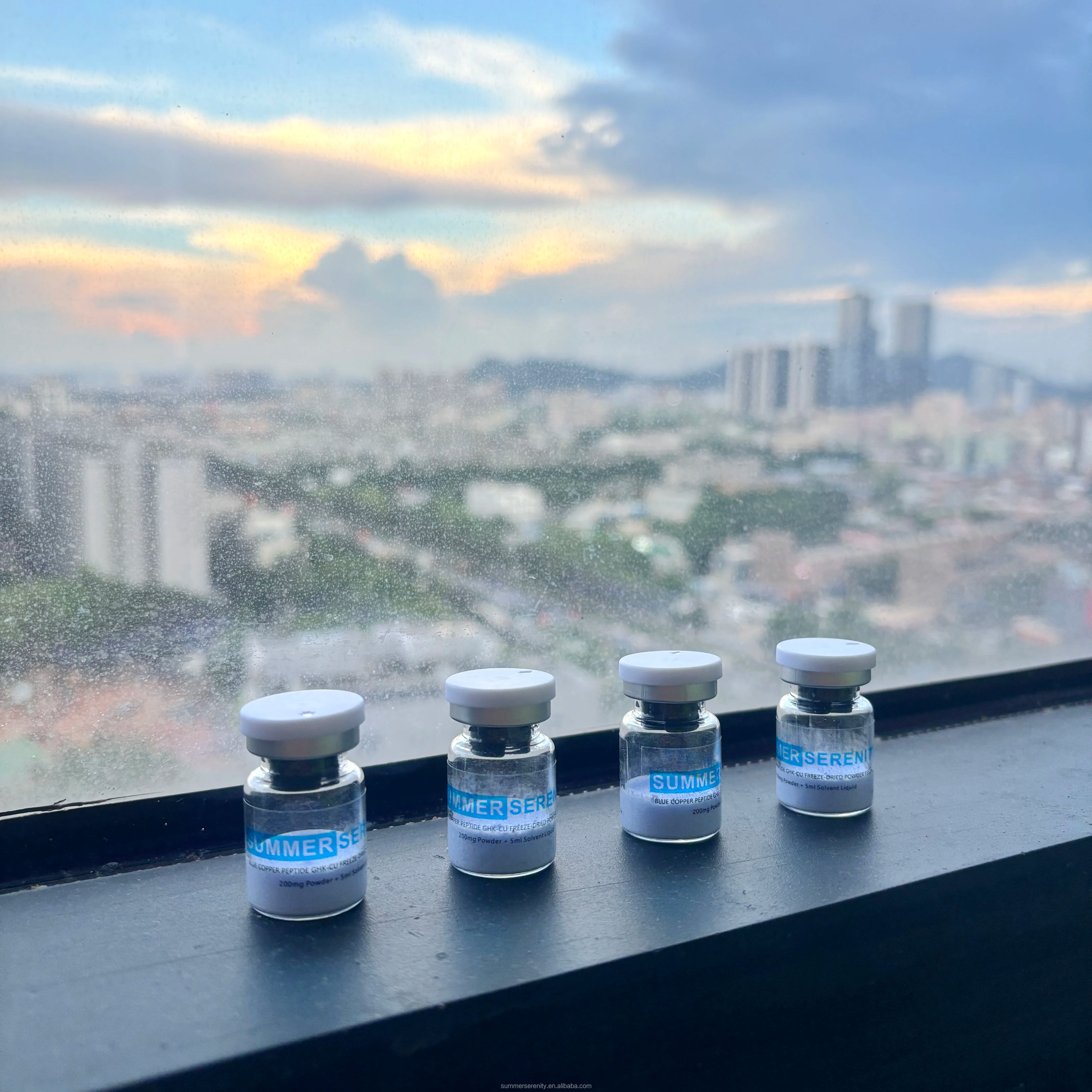 Wholesale Private Label OEM ODM Copper Tripeptide-1 GHK-Cu Frozen Powdered Skin Repairing Healing Face Serum 5ml Ampoule Set