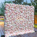 GJ-WA838-3 Wholesale 5d Flower Wall White Rose Oem Factory Flower Wall pink 8*8 Feet Size Party Event Decoration