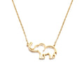 Women's Trendy Delicate Minimalist Stainless Steel 18K Gold Plated Elephant Pendant Necklace for Anniversary in Stock