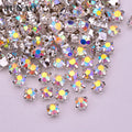 JUNAO Wholesale SS12 SS20 SS50 Crystal AB Strass Round Glass Stones Sewing Claw Rhinestones for Clothes