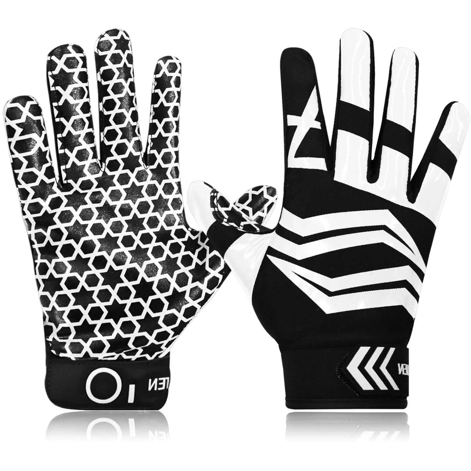 New Hot Sales Factory Direct Custom Design American Silicon Football Gloves Youth and Adult Sizes Pair With Best Quality