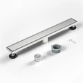 US Market 28" Tile Insert Linear Shower Drain Vertical Outlet 304 Stainless Steel Long Floor Drain