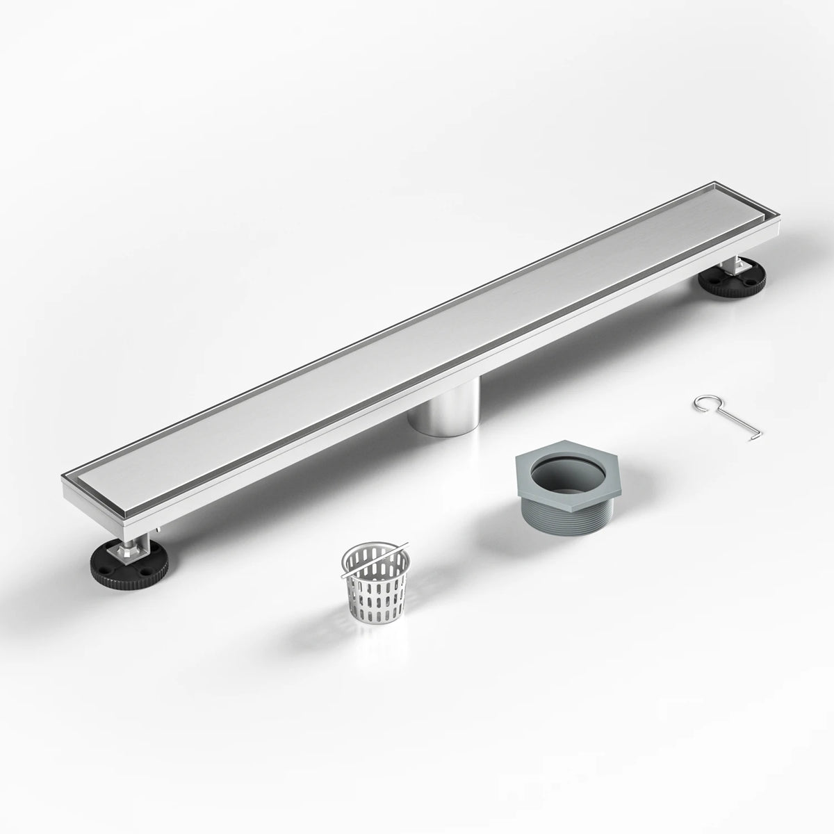 US Market 28" Tile Insert Linear Shower Drain Vertical Outlet 304 Stainless Steel Long Floor Drain MegaBDM