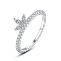 Fine jewelry 925 sterling silver women simple fashion CZ diamond crown finger ring
