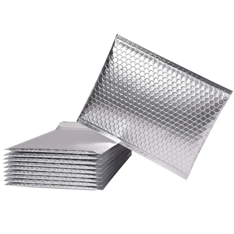 Cheap Packaging Envelope Printed Silver Poly Bubble Mailer Small Padded Envelopes 6x10  Customised Bubble Mail Bag With Logo