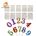 AK Fondant Molds for Birthday Cake Decorating Tools Chocolate Candy Molds Cupcake Decorations Number Silicone All-season 30pcs