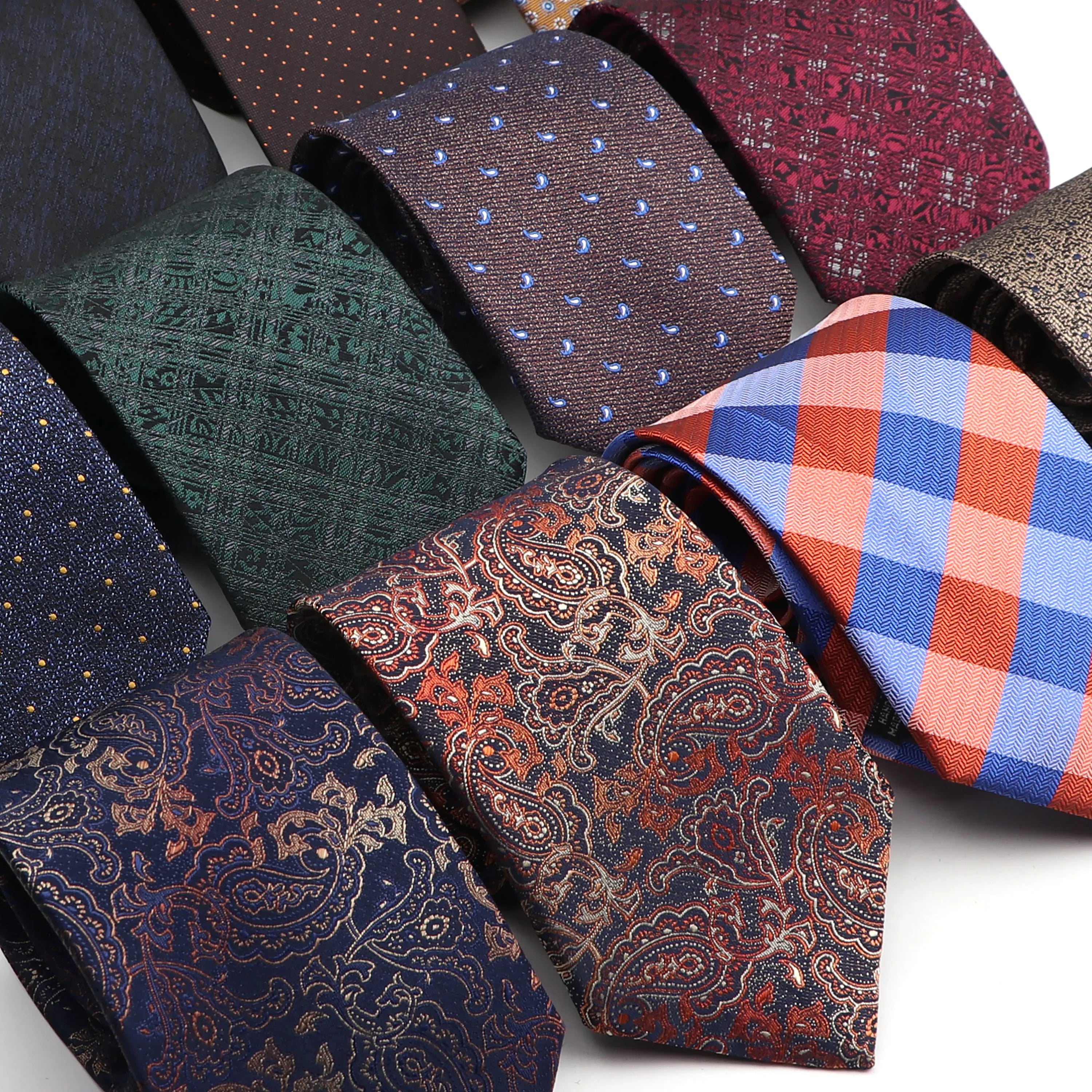 Striped Soft Paisley Polyester Necktie Mens Fashion Classic Tie Men Business Standard Ties Designer Cravat 8cm Width