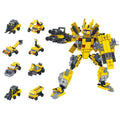 8-in-1 Deformation Mecha Warrior Toy Special Police Car Splicing Assembly Small Brick Building Block Deformation Robot Set