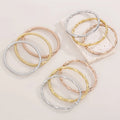 Luxury Bamboo and Stainless Steel 18K Gold Plated Open Clasp Bracelet Vintage Titanium Steel Bangle for Weddings and Birthdays
