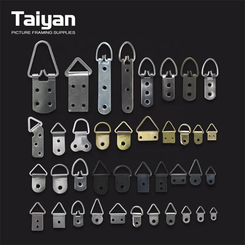 Iron Zinc Plated Picture Frame Hanging Hardware D-Ring Metal Ring for Gallery Use Packing in Bag