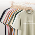 Men's 240GSM Sports T-Shirt Custom Logo 100% Cotton Heavyweight Drop Shoulder Oversized Print Solid Pattern Knitted Fabric