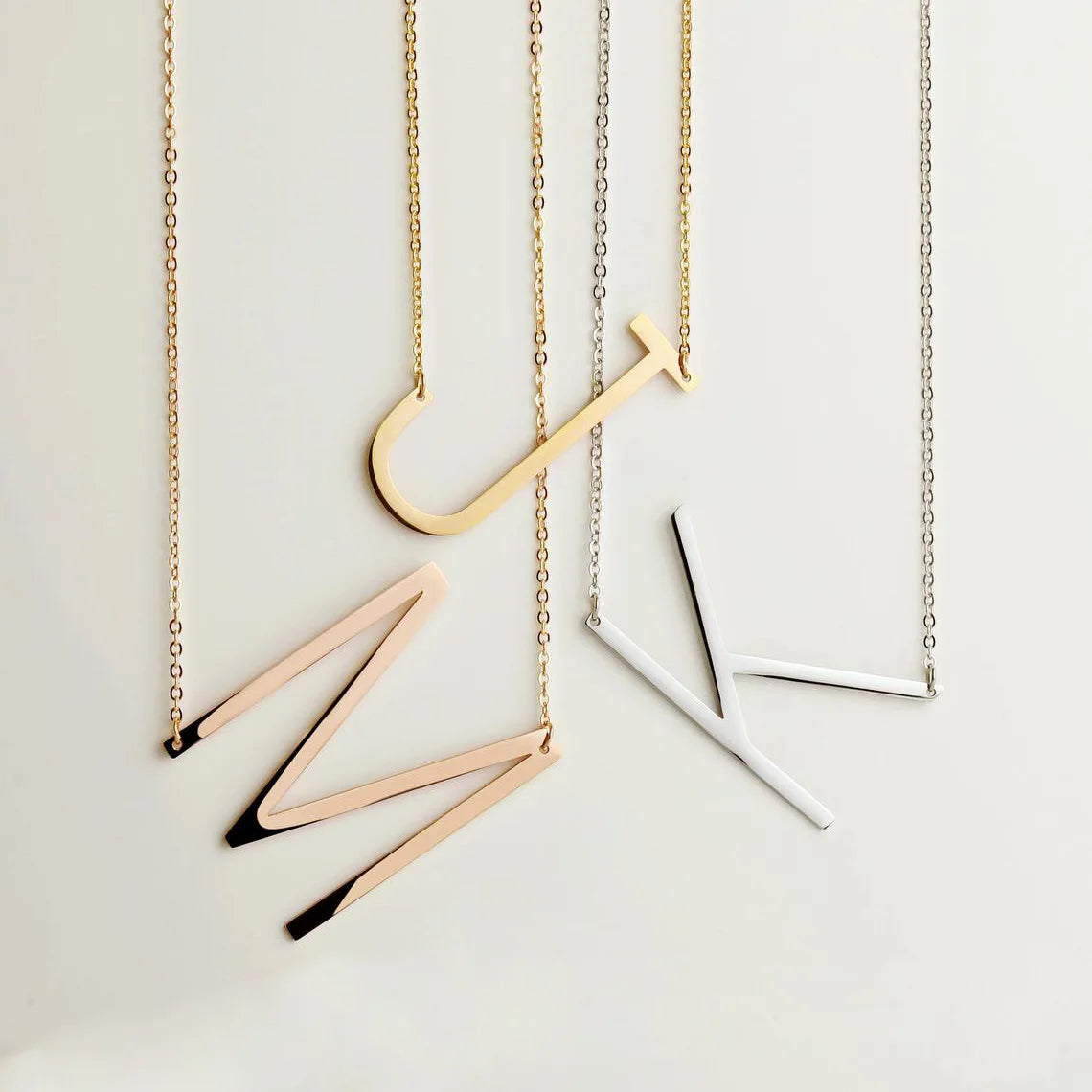 Initial Letter Pendant Necklace Simple 26 Alphabet Necklace Gold Plated Stainless Steel for Women Customized CHRISTIAN Opp Gift