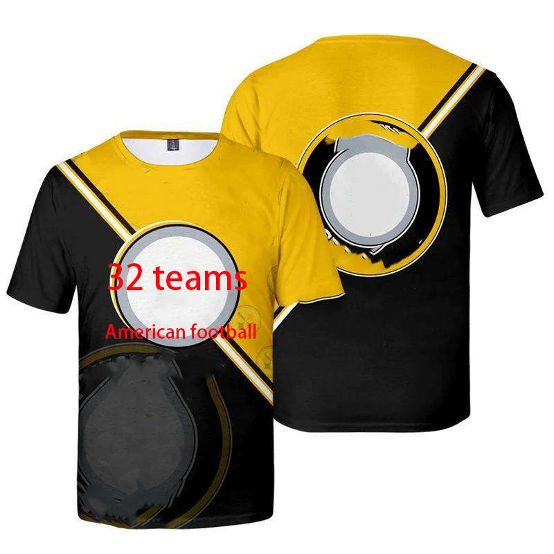 Wholesale American Football 32 Football Teams High Quality Quick Drying Polyester T-Shirt