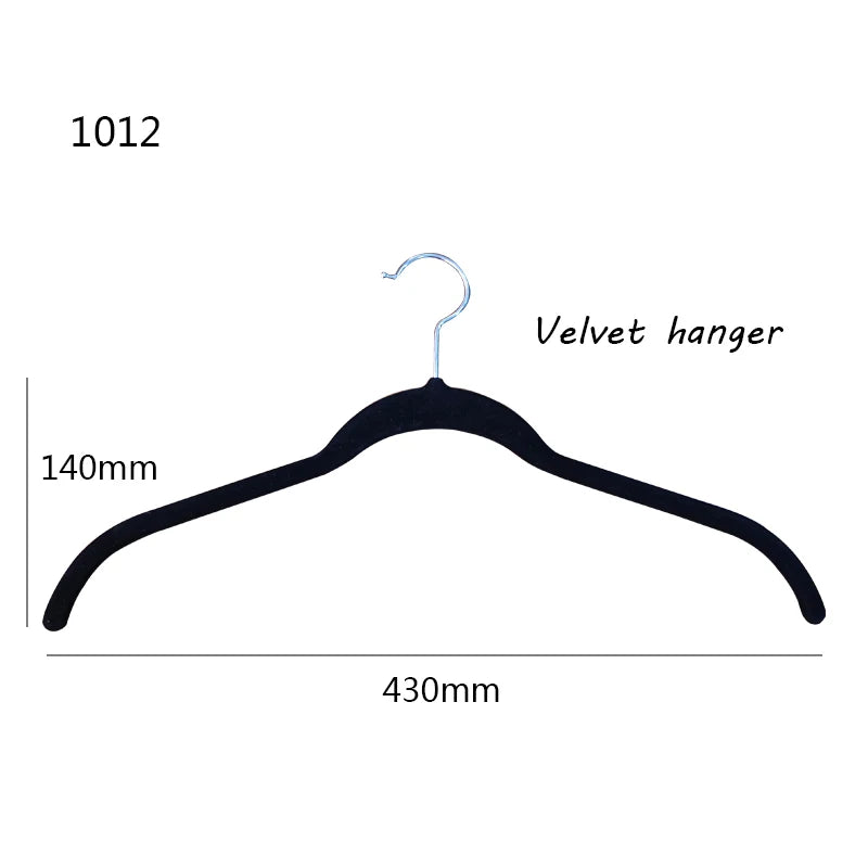 Non Slip Flocking Plastic Velvet Cloth Hanger Velvet Hanger 50 Pack