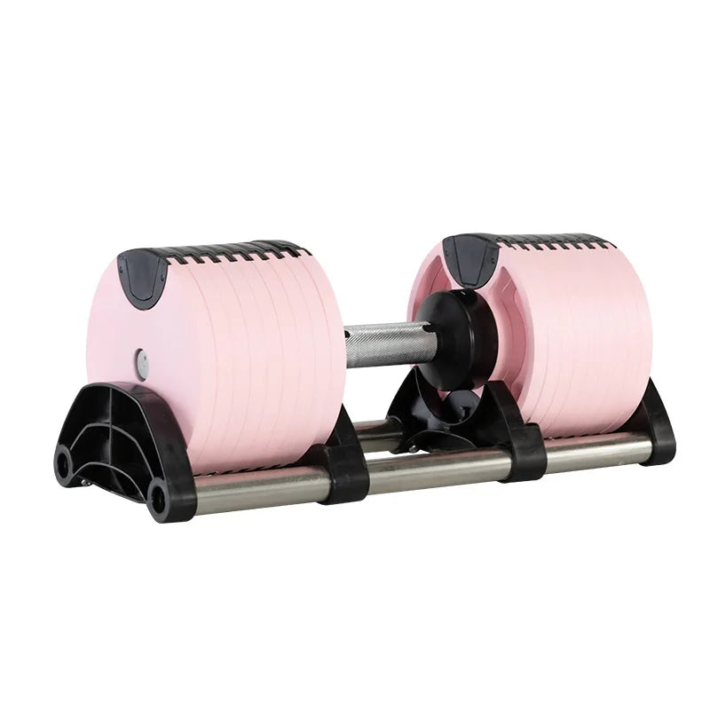Wholesale Custom Strength Training Equipment pink 80lb 90lb 32kg 40kg Weights Smart Adjustable Gym Dumbbells Set with Rack