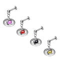 Wholesale ASTM G23 Titanium Eye Shape Earring CZ Inlay Hinged Clicker Nose Nostril Ring Women Piercing Jewelry