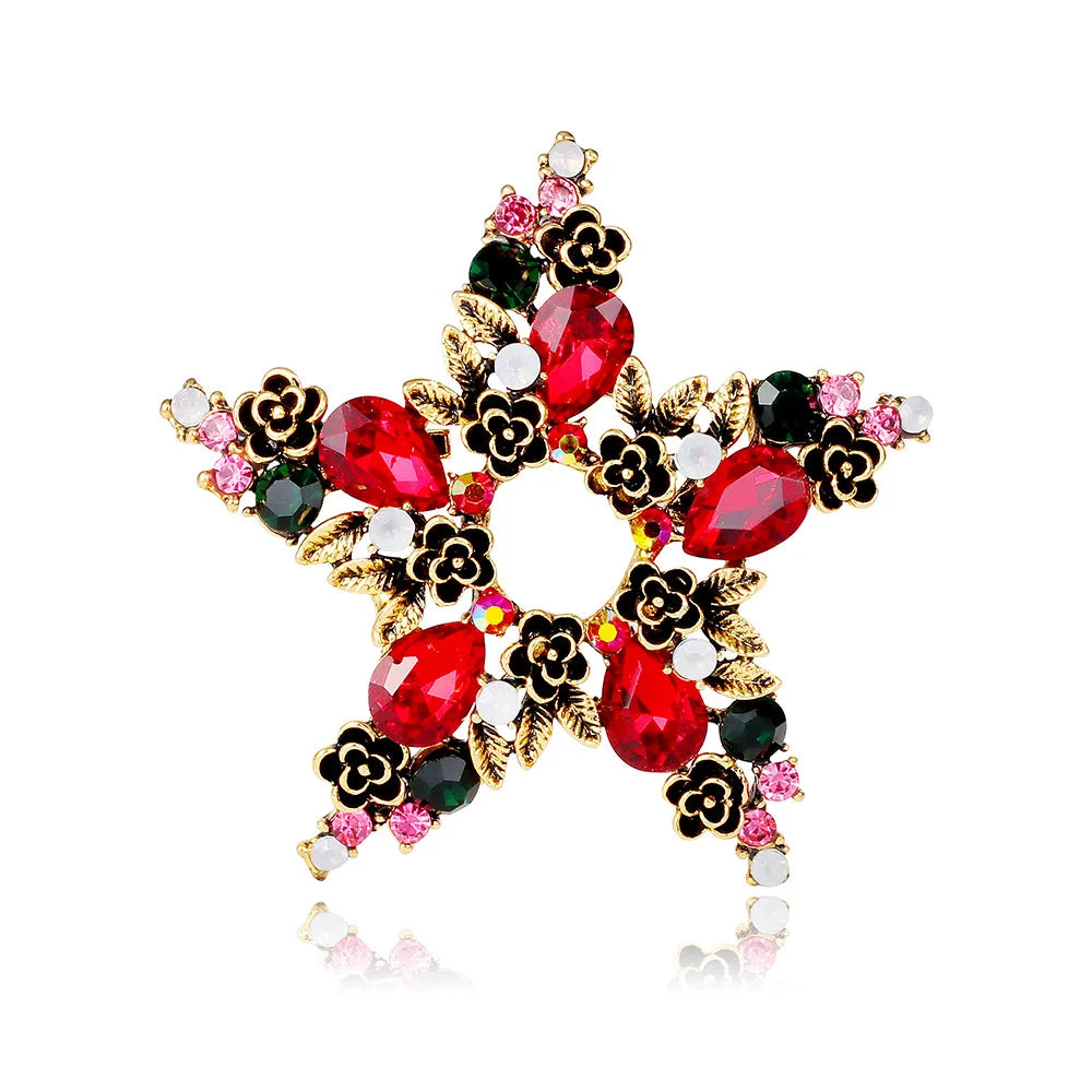 DRAL1044 Fashion Star Brooch Women Vintage Brooch European and American Jewelry Wholesale