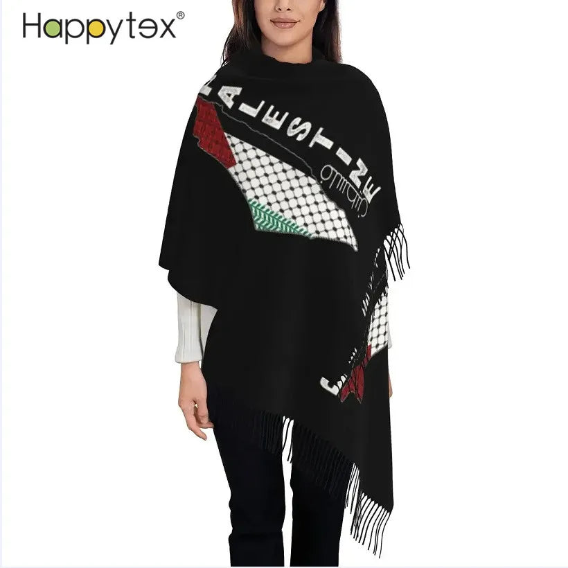 Hot Sale Palestine Shawl Arabic Prayer Reversible Printing Soft Patriotic Shawl Arab Scarf for Women for Ladies Winter Fall