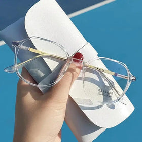 Vegan Anti-Blue Light Retro Near-Sighted Eyeglasses Frames Flat Design Wholesale