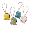 Cute Dinosaur Name Sticker Pendant Key Chain Cartoon Animal Plush Stuffed Doll Anti-lost Mark Name Tag Charm Keychain Bag Decor
