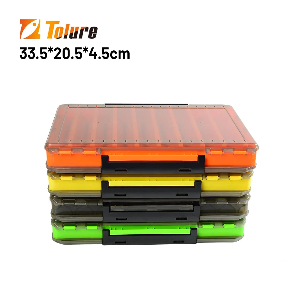 Tolure Double-Sided Waterproof ABS 20L Portable Fishing Tackle Storage Box with Drainage Holes