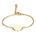 Custom Stainless Steel 19mm Circle Round Disk Blank DIY Engraved Link Chain Bracelet MegaBDM