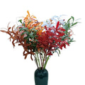 Hot Sale Silk 6 Forks Artificial Green Plants Olive Leaves Branches for Wedding Decor