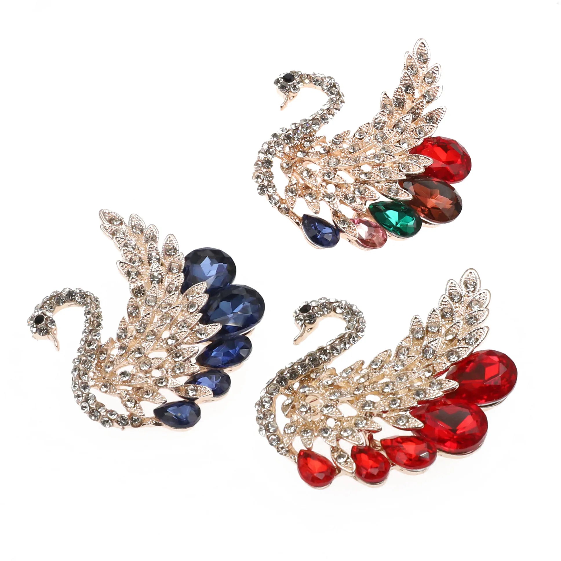 Luxury Exquisite Rhinestone Swan Brooch Women's Elegant Corsage Clothing Accessories Wholesale
