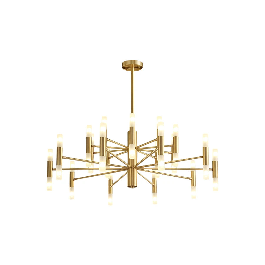 Nordic  Art Villa Chandelier Living Room Lobby Restaurant Gold Glass Candles Chandeliers