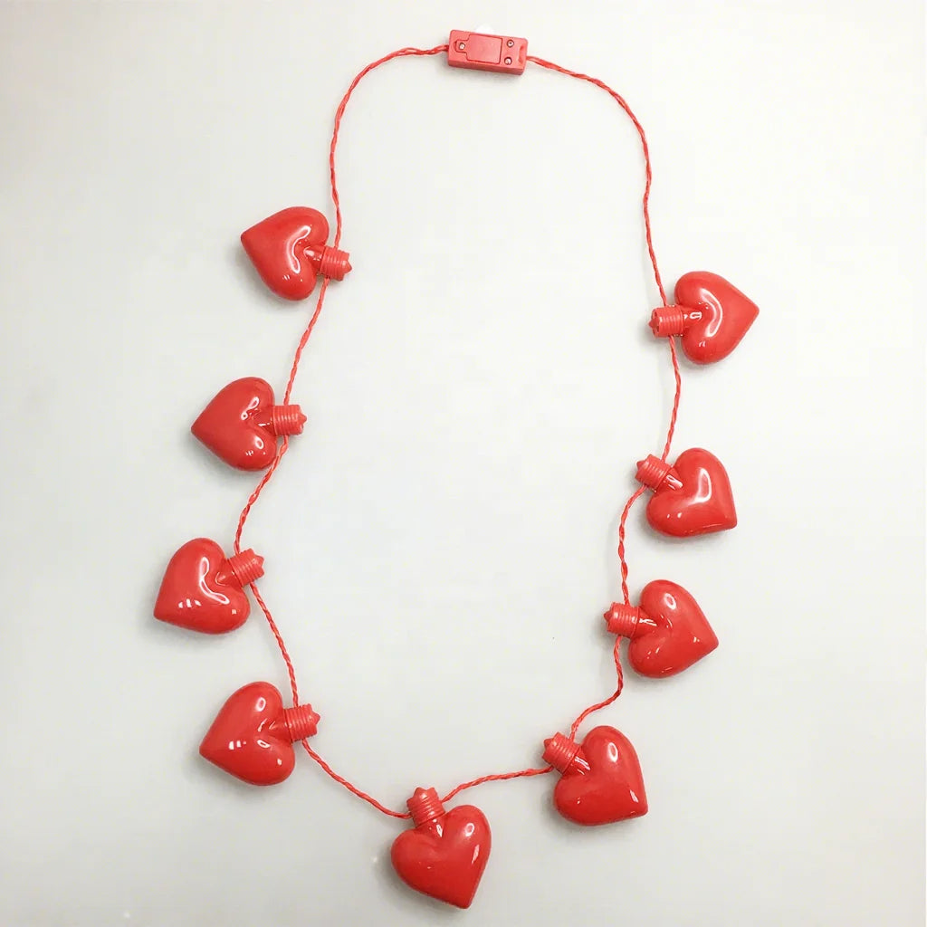 Ishine LED Light up Heart Shaped Necklace for Valentine's Day-PS Material