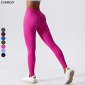 Women's Solid High Waist Pleated Scrunch Butt Leggings Breathable Quick Dry Fitness Yoga Sport Pants