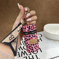 Luxury Mini Lipstick Case with Keychain PU Leather and Alloy Makeup Storage Holder for Girls Travel Organizer Lipgloss Storage