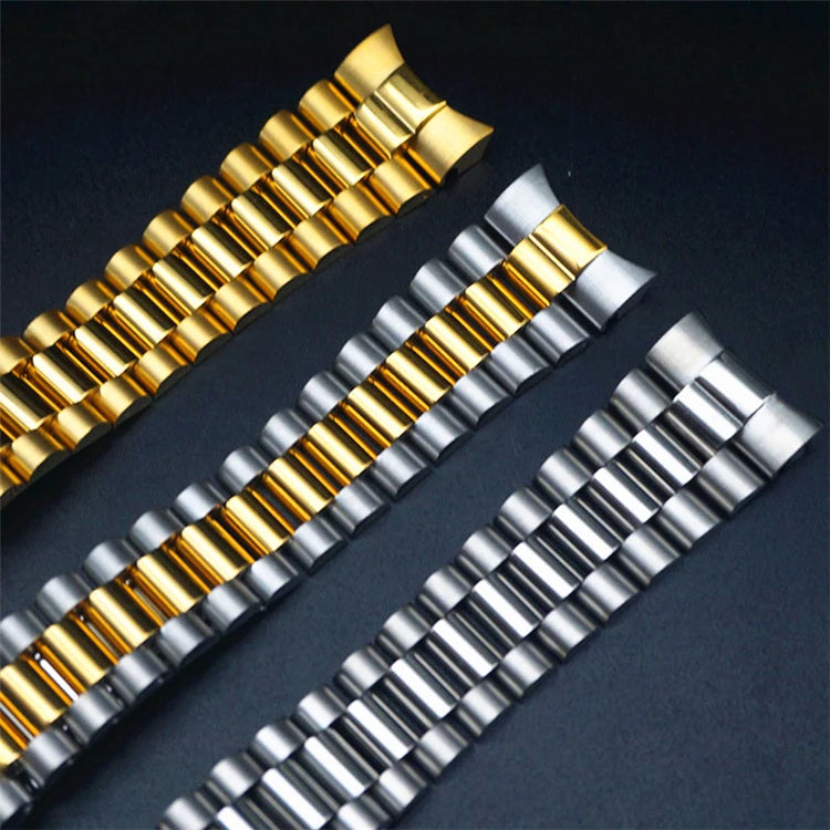 Calendar Type Series Solid Watch Band Steel Three Pearl Five Pearl Watch Chain Type Constant Motion 20mm for Rollex