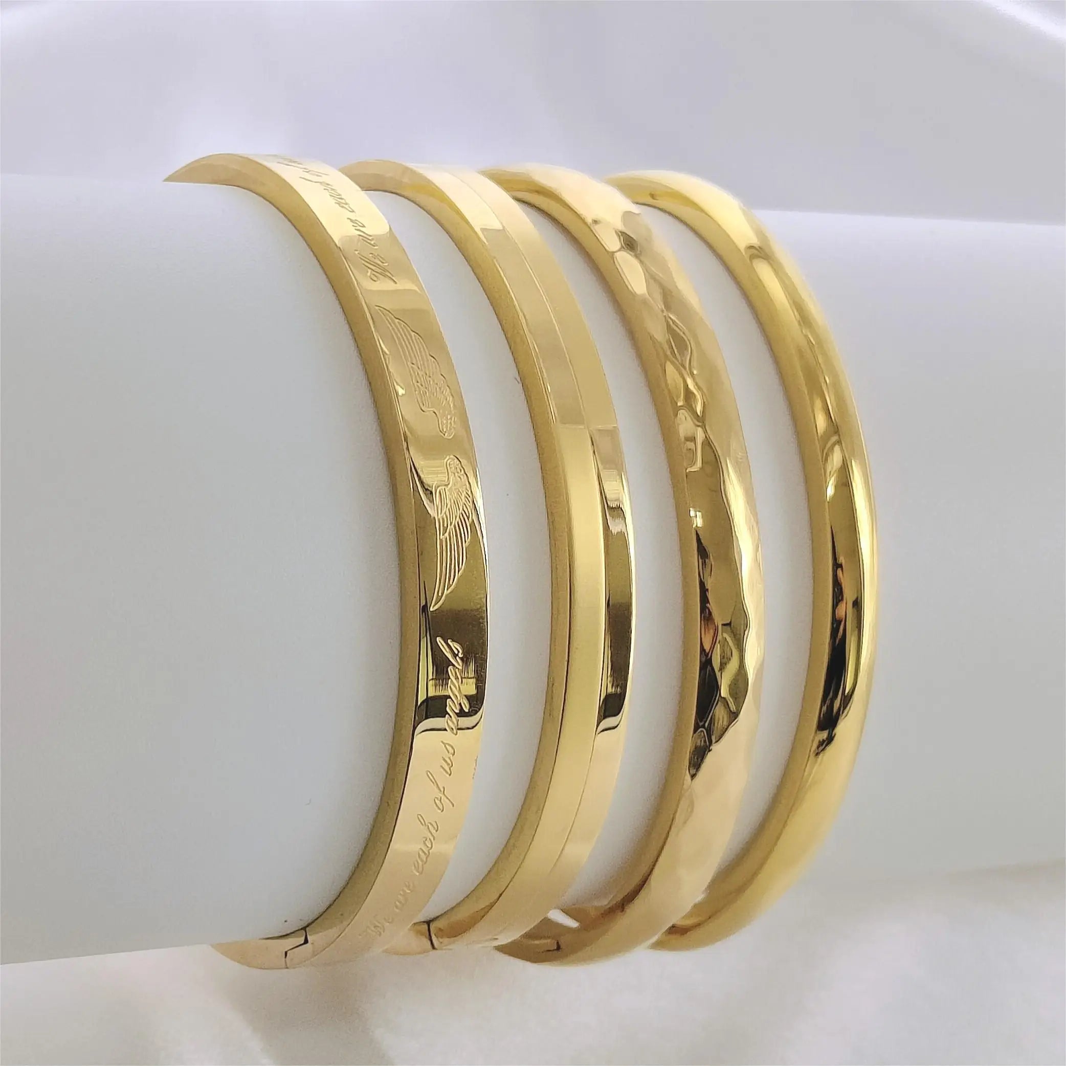 MARONEW 18k Gold Plated Angle Minimalist Wholesale Charms Bangle Rose Gold Chunky Fashion Jewelry Bracelets Bangles  Armreif