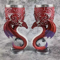 Medieval Retro Couple Cup DRA35 3D Red Dragon Skeleton and Black Cat Goblet for Party Occasions
