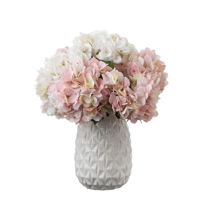 AF12014 Wholesale Artificial Silk White Fake Hydrangea Centerpiece Quinceanera Party Wedding Decorations Flowers Arrangement MegaBDM