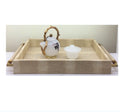 A-460 Eco-friendly Rectangle Shagreen Decorative Perfume Living Room Kitchen Serving Tray with Handle