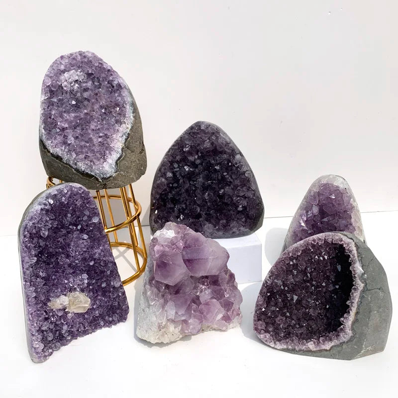 Wholesale Natural Rough Stone Crystals Cluster Small Amethyst Cluster Geode for Home Decoration